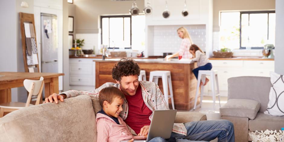 happy family interior at home